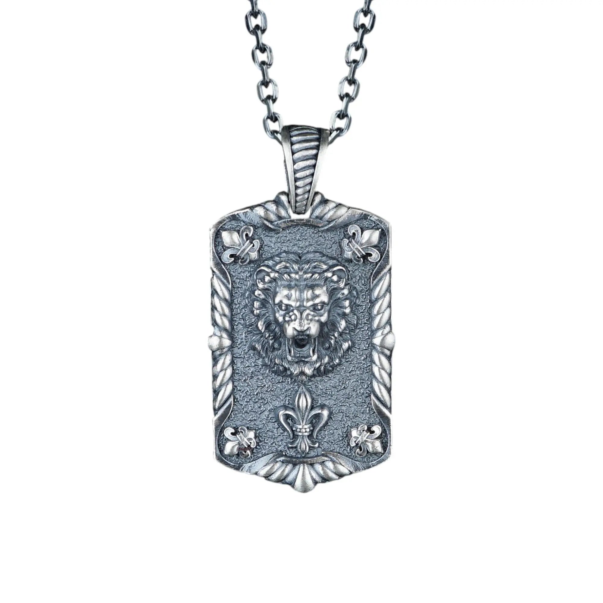 Collier Pendentif Lion en Argent Sterling : Bijou Lion Fait Main Idée Cadeau
