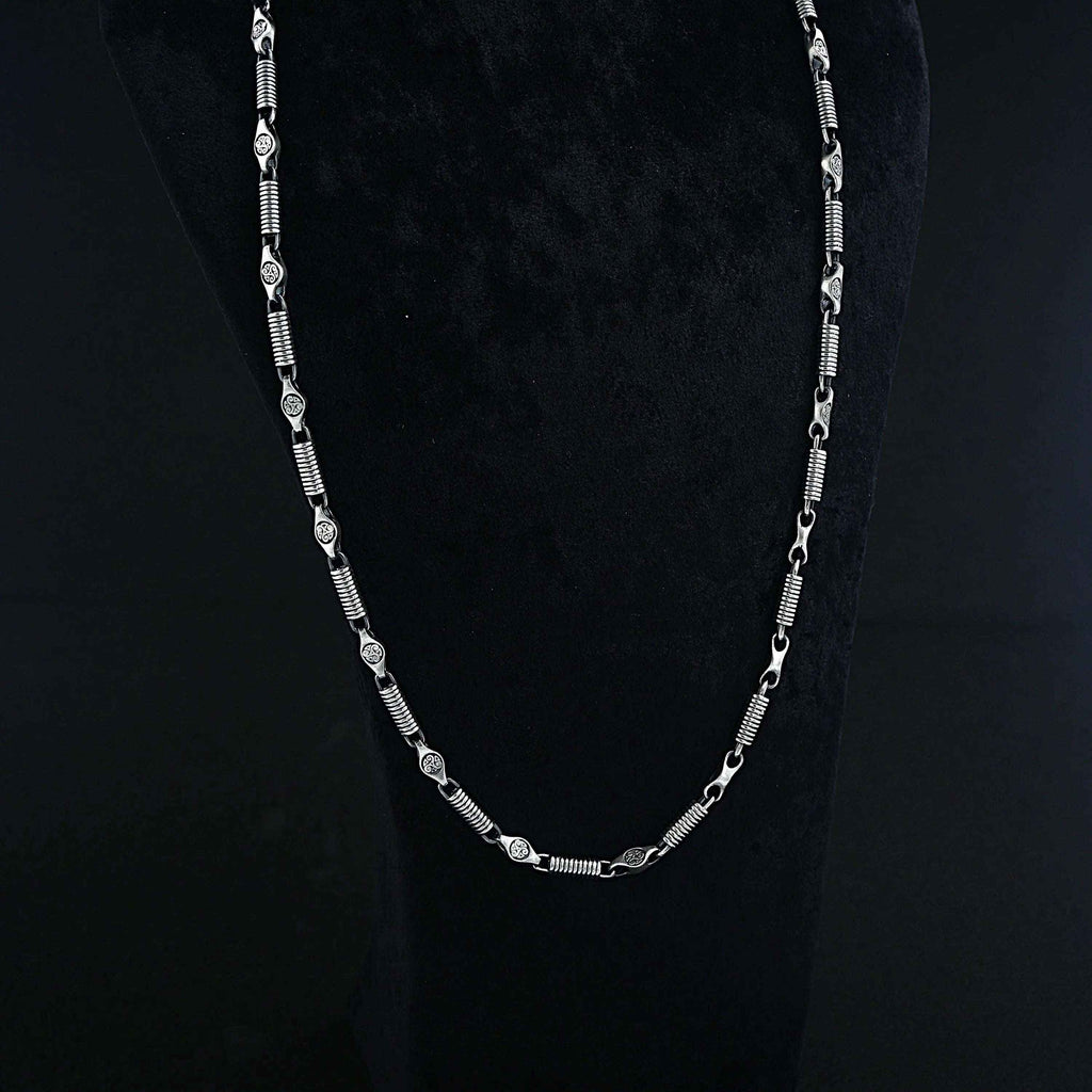 Oxidized Sterling Silver Mens Necklace: Handmade Pendant Jewelry