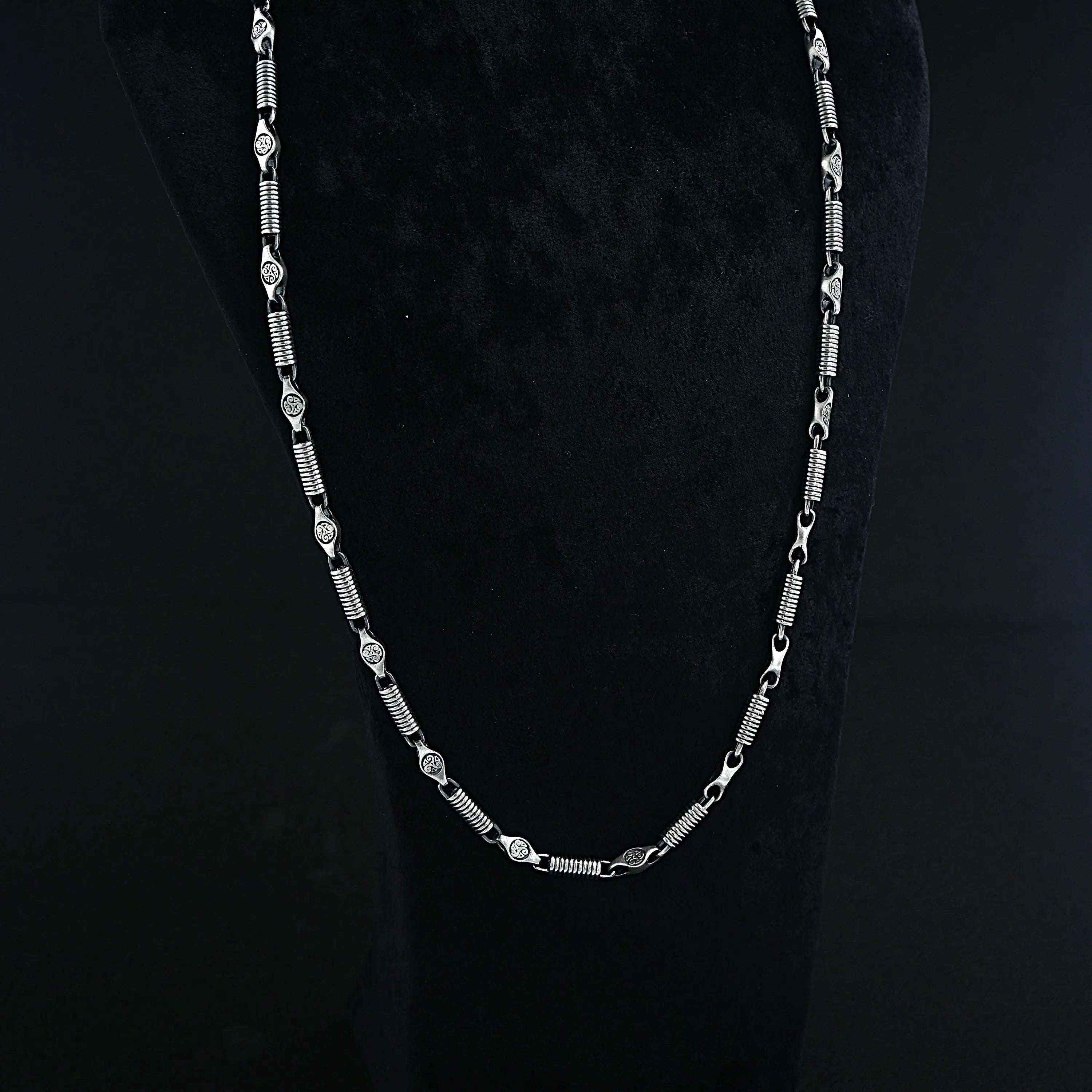 Oxidized Sterling Silver Mens Necklace: Handmade Pendant Jewelry