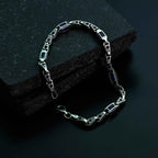 925 Sterling Silver Blue Baguette Bracelet for Men, Modern Men’s Jewelry Gift