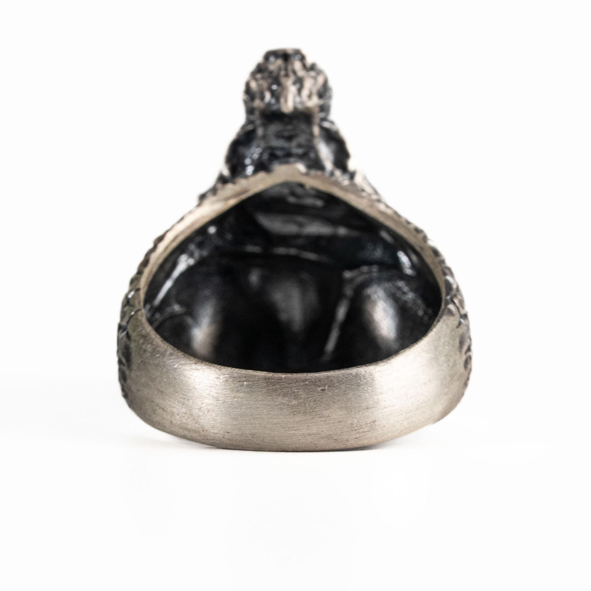 Gothic Dragon Head Relief Motif Ring  Ring  Charmora Jewelry