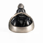 Gothic Dragon Head Relief Motif Ring  Ring  Charmora Jewelry