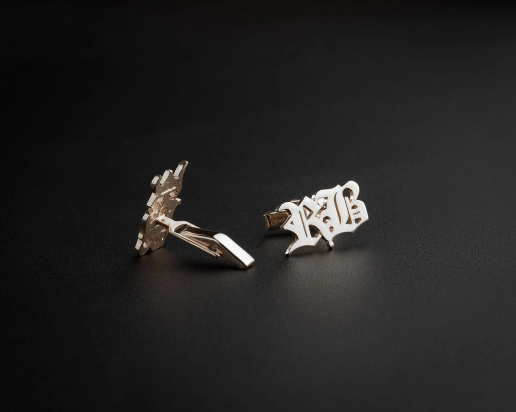 Personalized Sterling Silver Initial Cufflinks: Wedding Groomsmen Gift   Charmora Jewelry