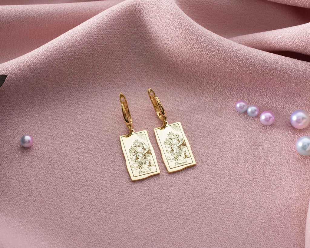 Sterling Silver Tarot Card Earrings: The Lovers, Spiritual Jewelry