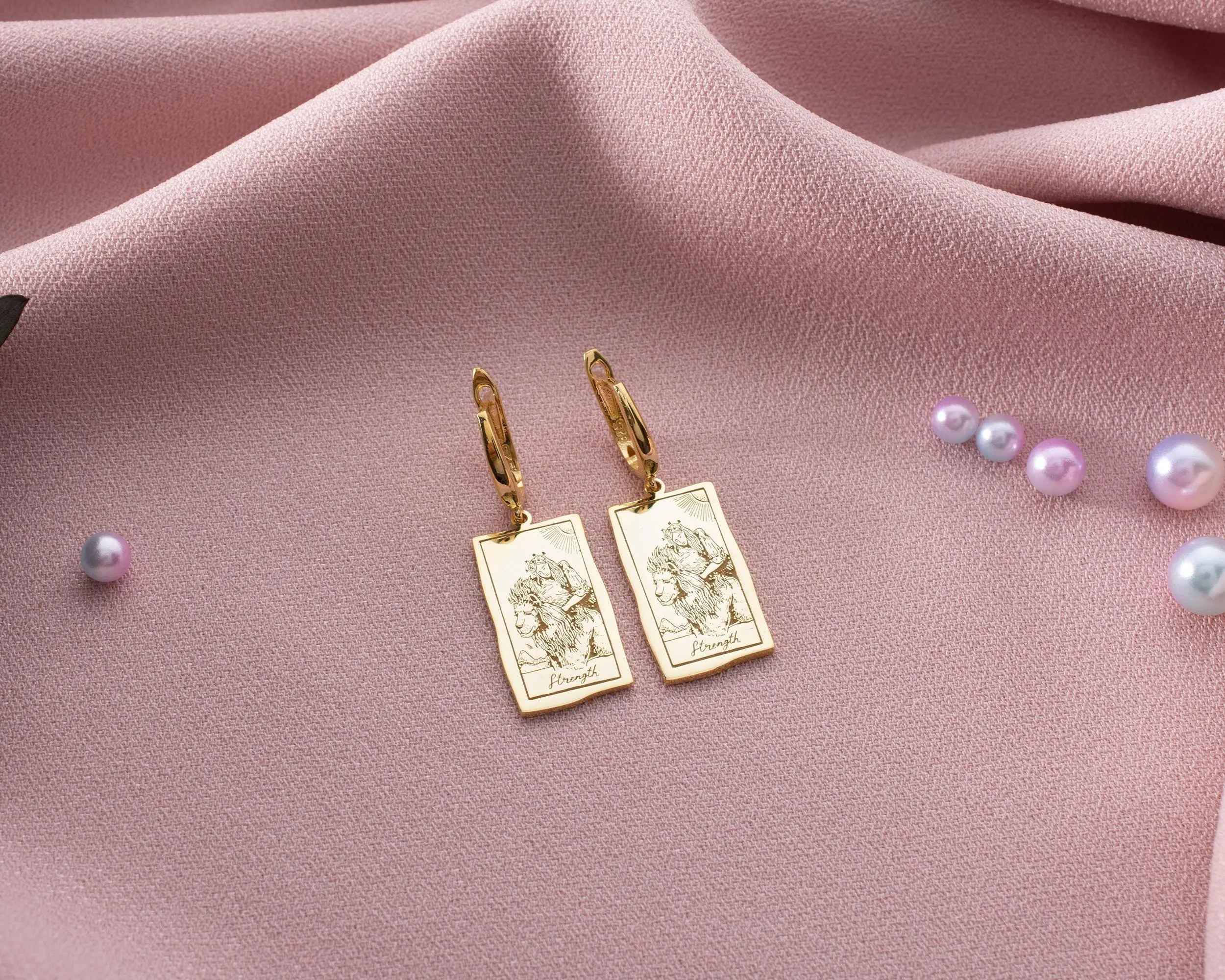 Sterling Silver Tarot Card Earrings: The Lovers, Spiritual Jewelry