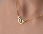 Solid Gold Lesbian Symbol Necklace: LGBTQ Pride Jewelry