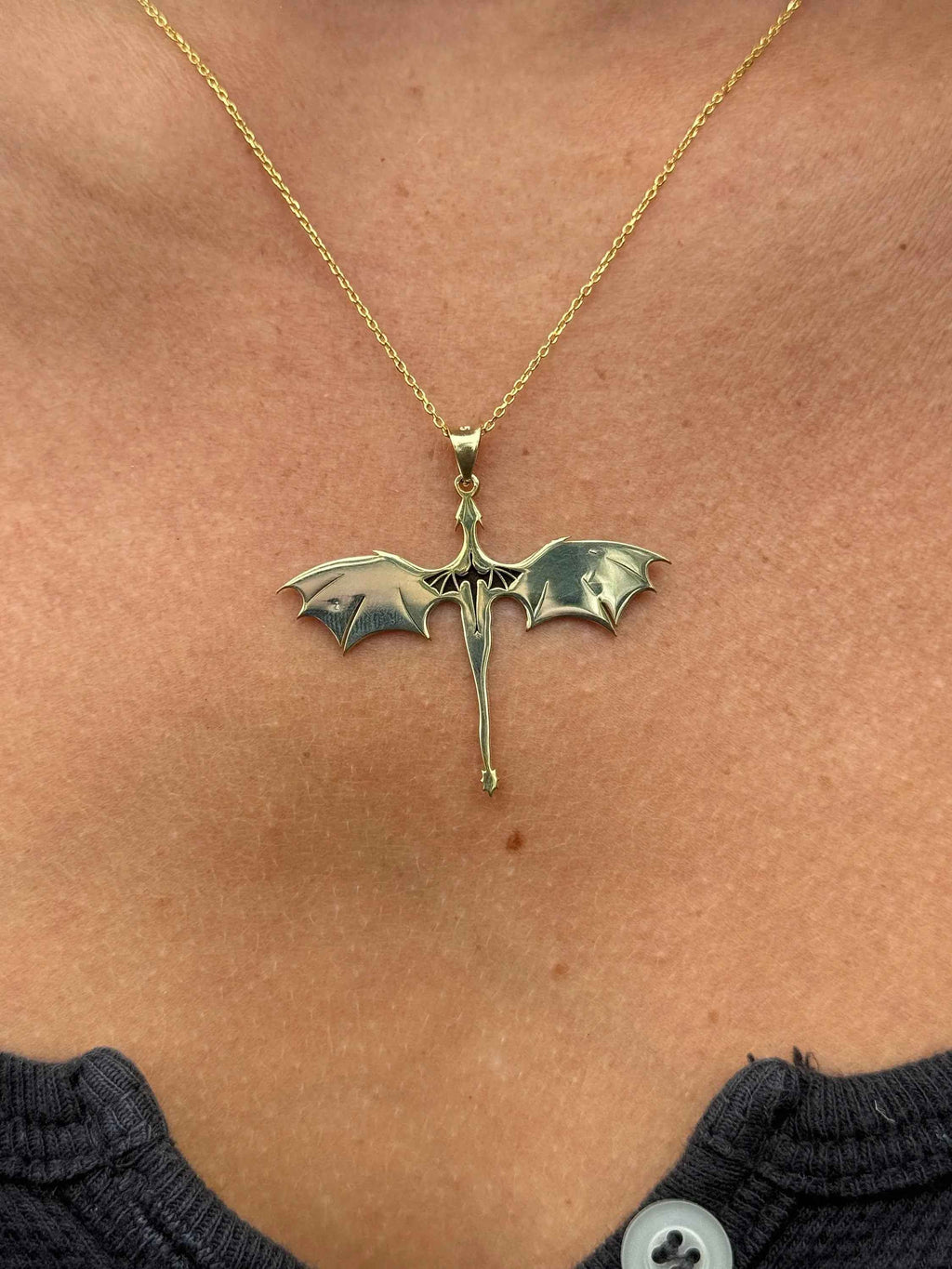 Sterling Silver Dragon Necklace: Acotar Velaris Jewelry