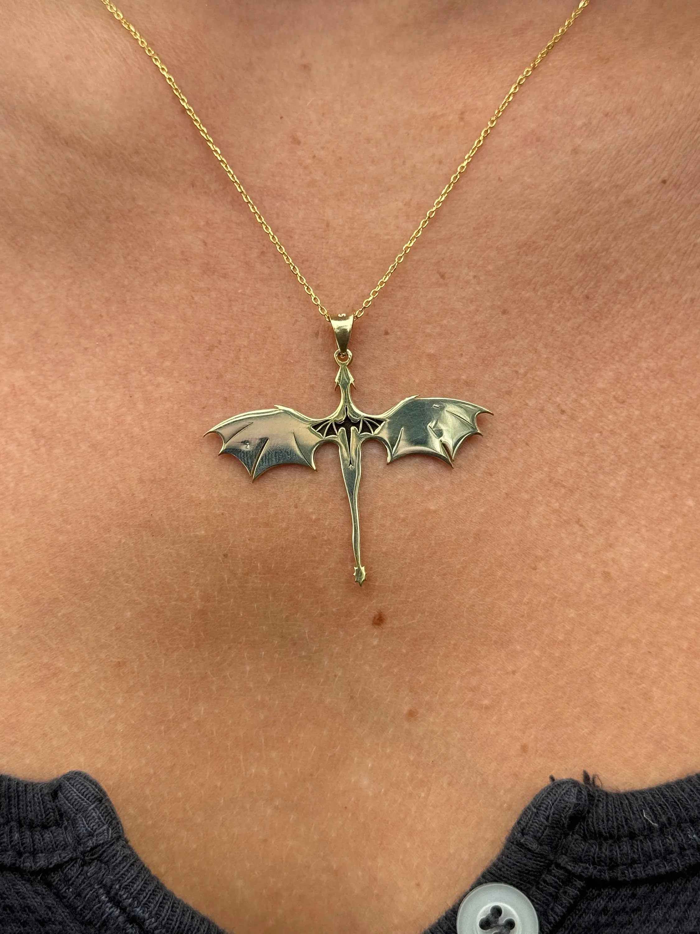Sterling Silver Dragon Necklace: Acotar Velaris Jewelry