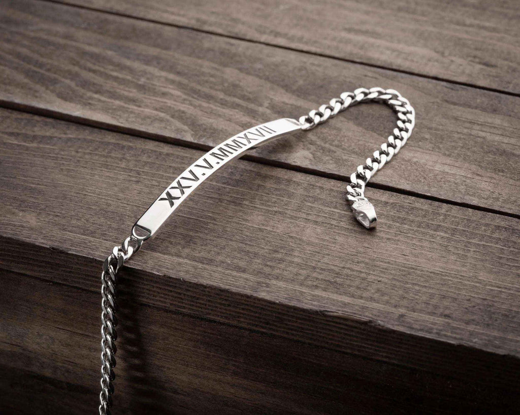 Personalized Sterling Silver Men’s ID Bracelet: Gift for Boyfriend
