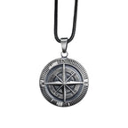 Sterling Silver Compass Necklace, Travel Jewelry Gift for Him   Charmora Jewelry