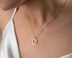 Sterling Silver Sun and Moon Pendant Necklace