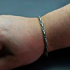 925 Sterling Silver Gemstone Chain Bracelet for Men,Minimal Gothic Men’s Jewelry Gift