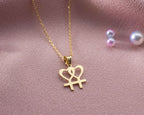 Sterling Silver Lesbian Heart Necklace: LGBT Pride Jewelry