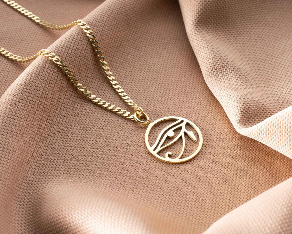 Silver Eye of Horus Necklace: Egyptian Pendant, Historical Pendant