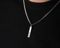 Personalized Sterling Silver Bar Necklace: Engraved Name, Morse Code, Coordinates