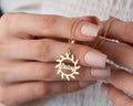 Personalized Sun Necklace: Custom Sterling Silver Name Pendant