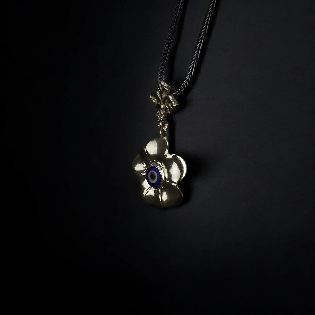 Evil Eye Flower Necklace: Sterling Silver Nazar Protection Pendant   Charmora Jewelry