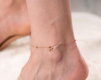 Sterling Silver Butterfly Anklet: Dainty Beach Jewelry