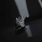 Oxidized Sterling Silver Dragon Ring: Gothic Mens Jewelry