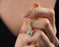 Sterling Silver Hamsa Hand Necklace: Fatima Pendant, Spiritual Jewelry