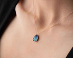 Dainty Sterling Silver Labradorite Necklace | Elegant Teardrop Pendant | Christmas Gift For Teenager