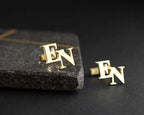 Sterling Silver Initial Cufflinks: Personalized Letter Groomsmen Gift