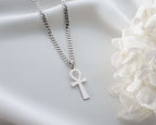 Sterling Silver Egyptian Ankh Cross Necklace: Symbol of Life Pendant   Charmora Jewelry