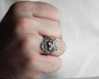 Sterling Silver Lion Head Ring - Handmade Mens Jewelry   Charmora Jewelry
