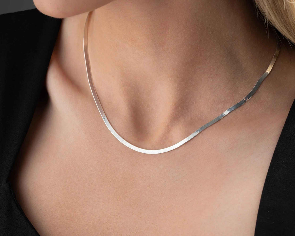 Italian Sterling Silver Chain Necklace, Gift for Her