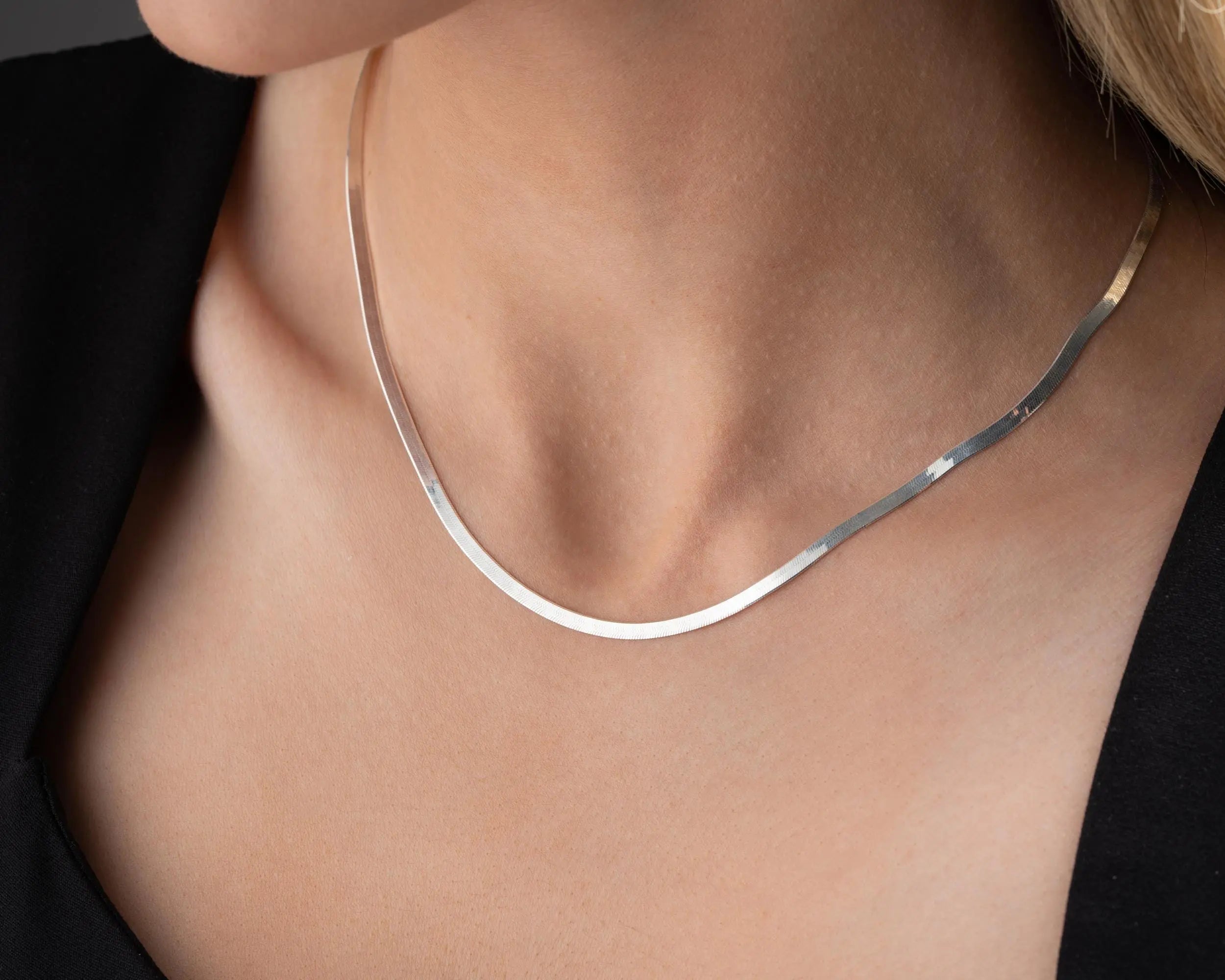 Italian Sterling Silver Chain Necklace, Gift for Her Charmora Jewelry