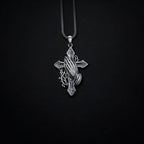 Sterling Silver Praying Hands Cross Necklace, Religious Pendant   Charmora Jewelry