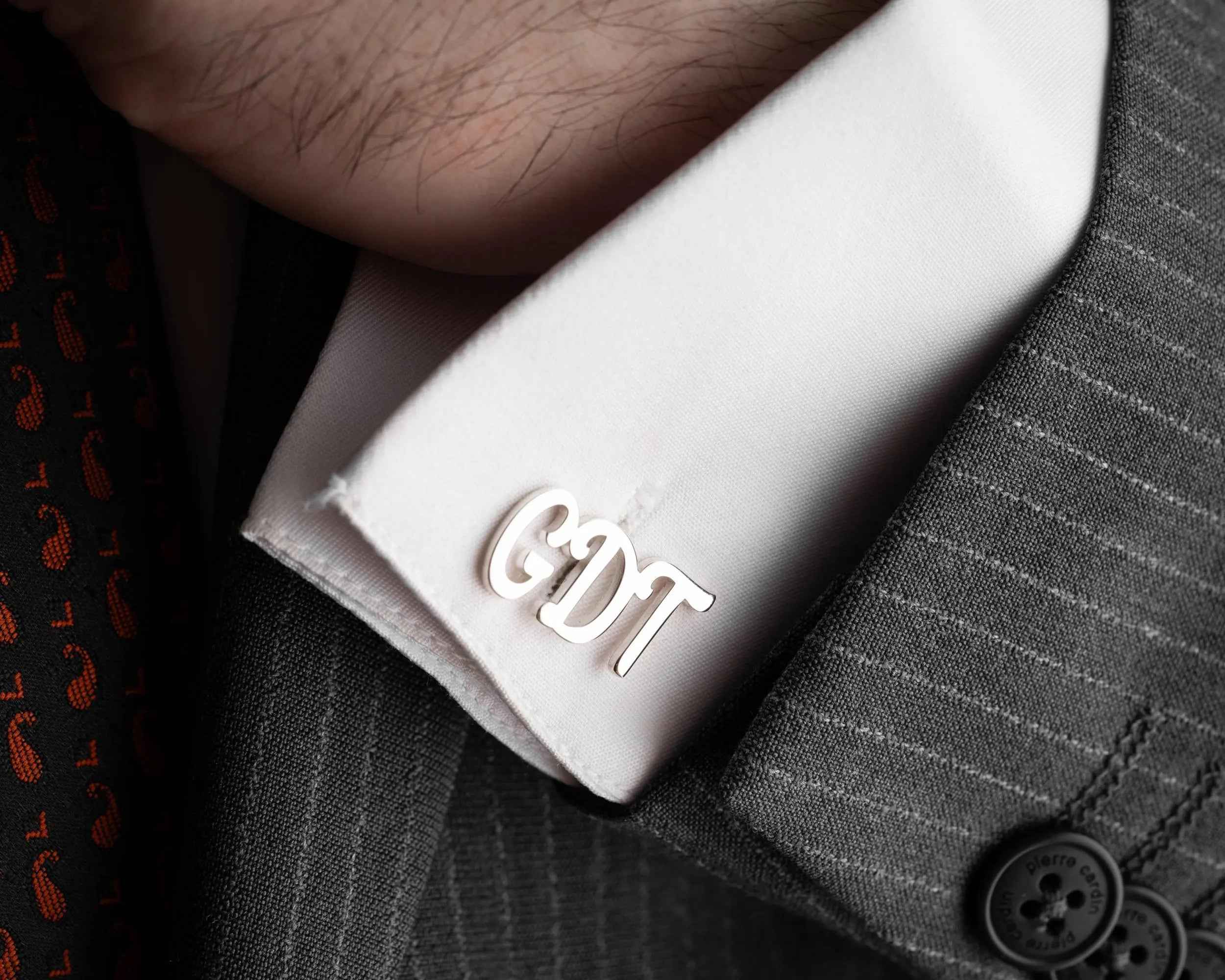Personalized Sterling Silver Initial Cufflinks, Wedding Gift