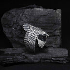 Sterling Silver American Eagle Ring: Oxidized 925 Silver Band