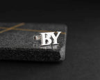 Handmade Sterling Silver Initial Cufflinks: Engraved Groomsmen Gift