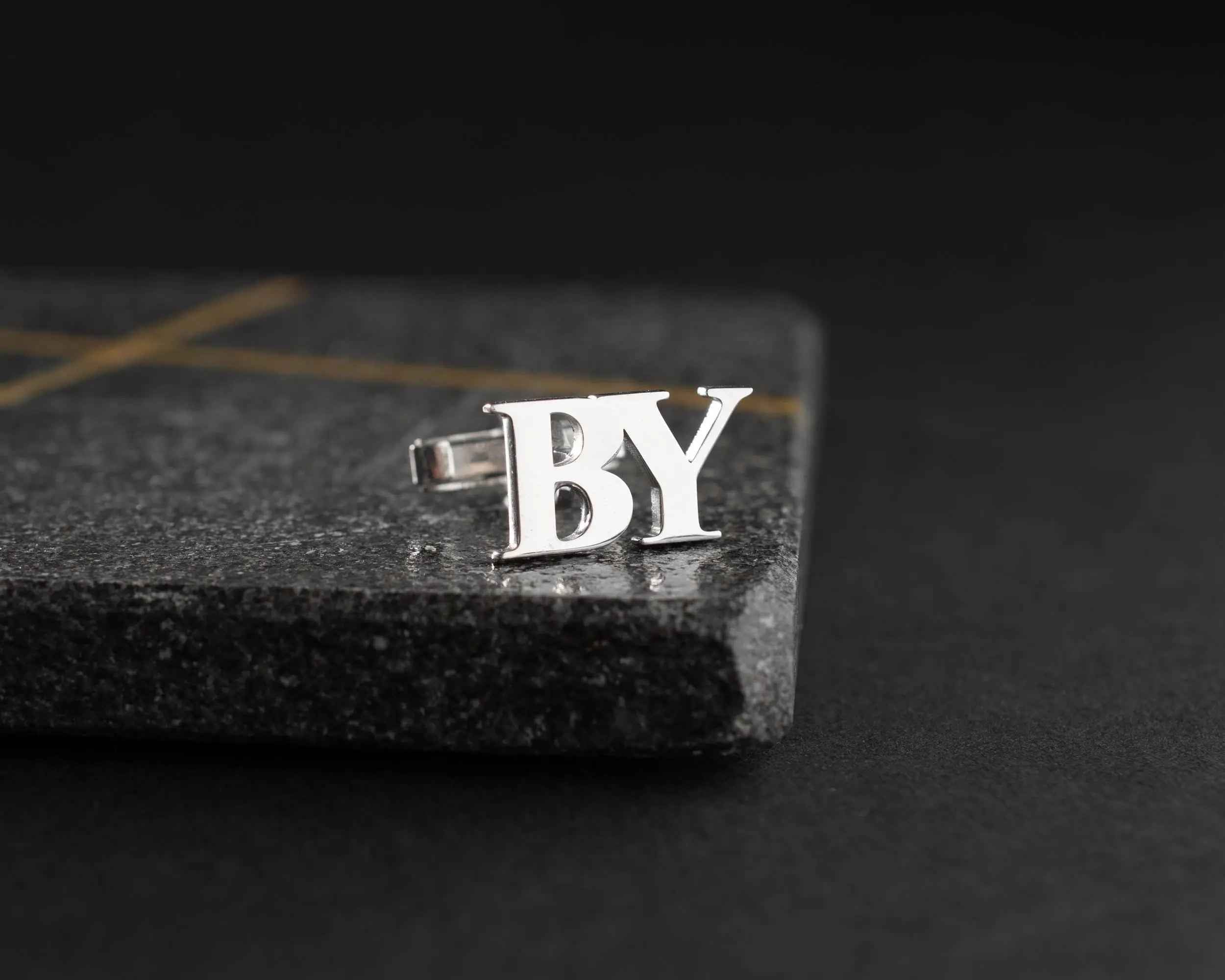 Handmade Sterling Silver Initial Cufflinks: Engraved Groomsmen Gift