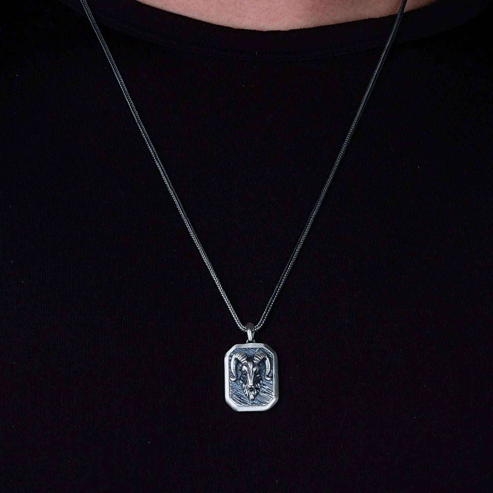 Sterling Silver Ram Necklace: Aries Zodiac Pendant, Birthday Gift