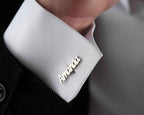 Sterling Silver Custom Name Cufflinks: Personalized Groomsmen Gift
