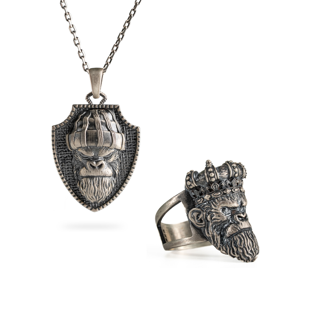 Figurative Primate Motif Jewelry Set  Charmora Jewelry
