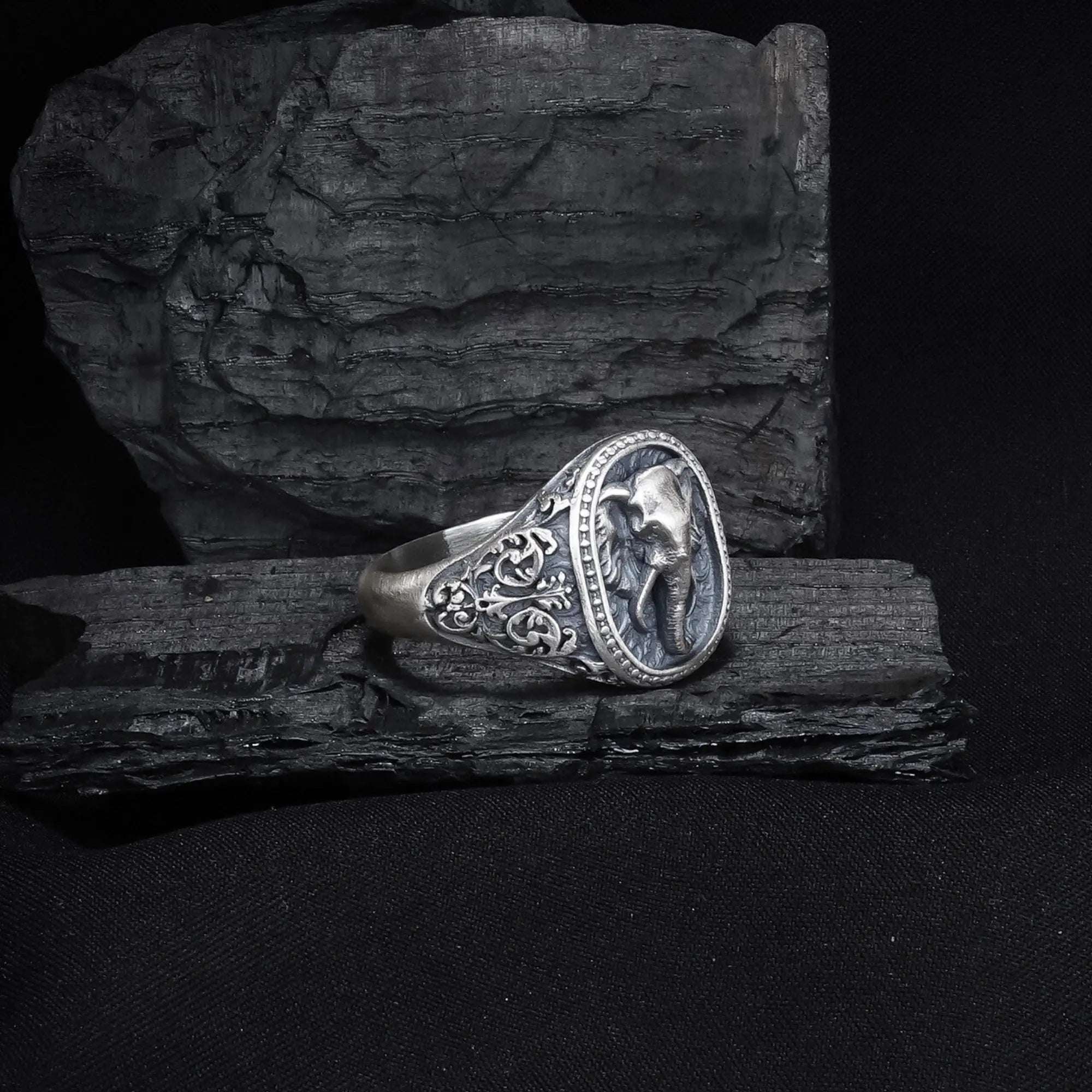 Handmade Sterling Silver Elephant Ring: Animal Jewelry Gift   Charmora Jewelry