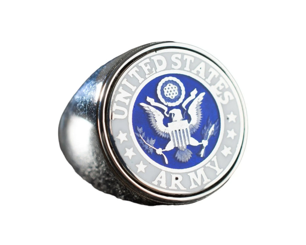 Sterling Silver American Coat of Arms Ring: Patriotic Bird Jewelry   Charmora Jewelry