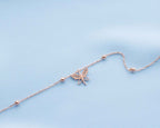 Sterling Silver Butterfly Anklet: Dainty Beach Jewelry