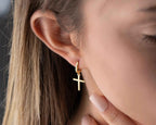 Gold Cross Earrings: Sterling Silver Christian Jewelry