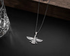 Sterling Silver Ahura Mazda Necklace: Zoroastrian Faravahar Pendant