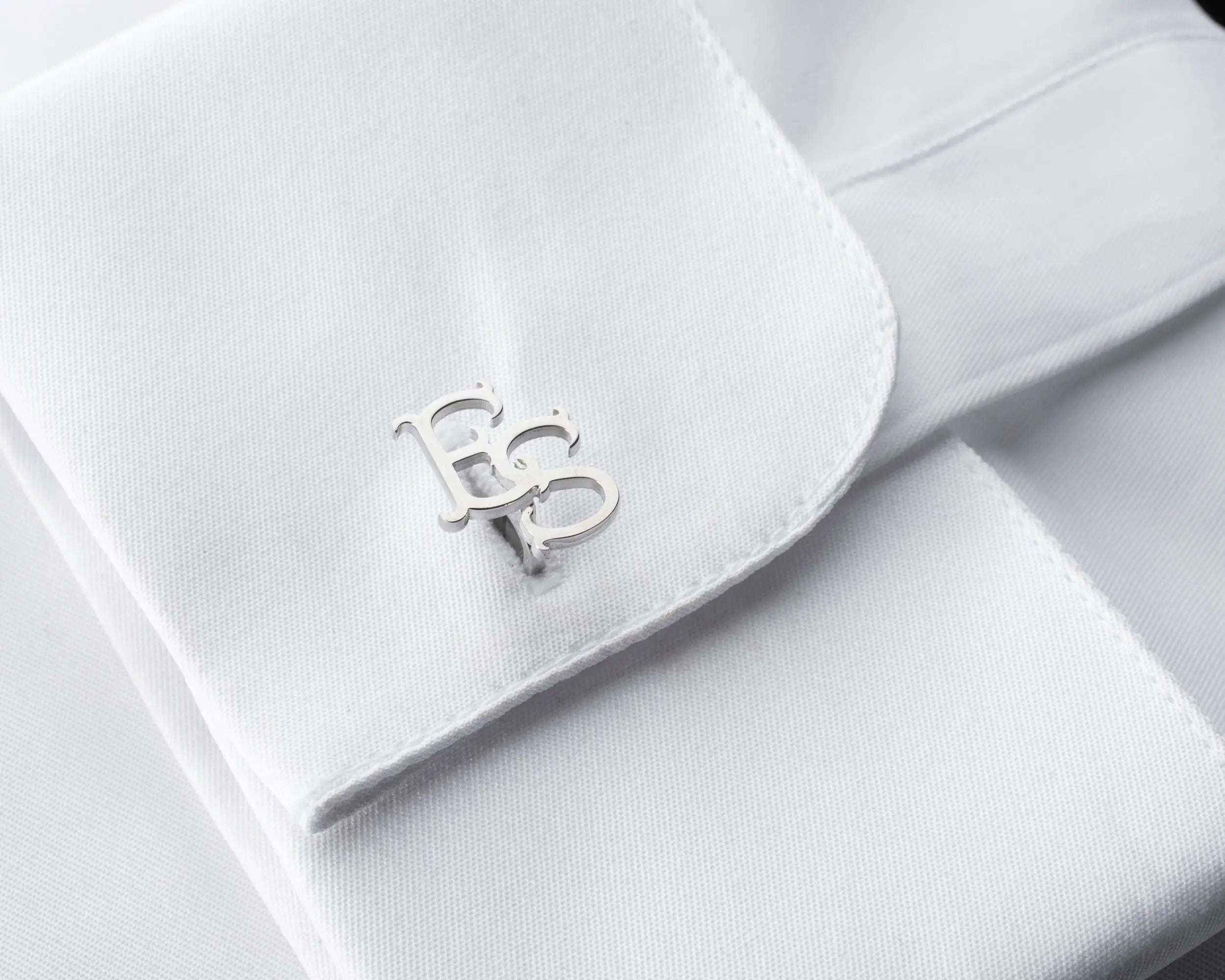 Custom Initial Cufflinks: Engraved Sterling Silver Groomsmen Gift