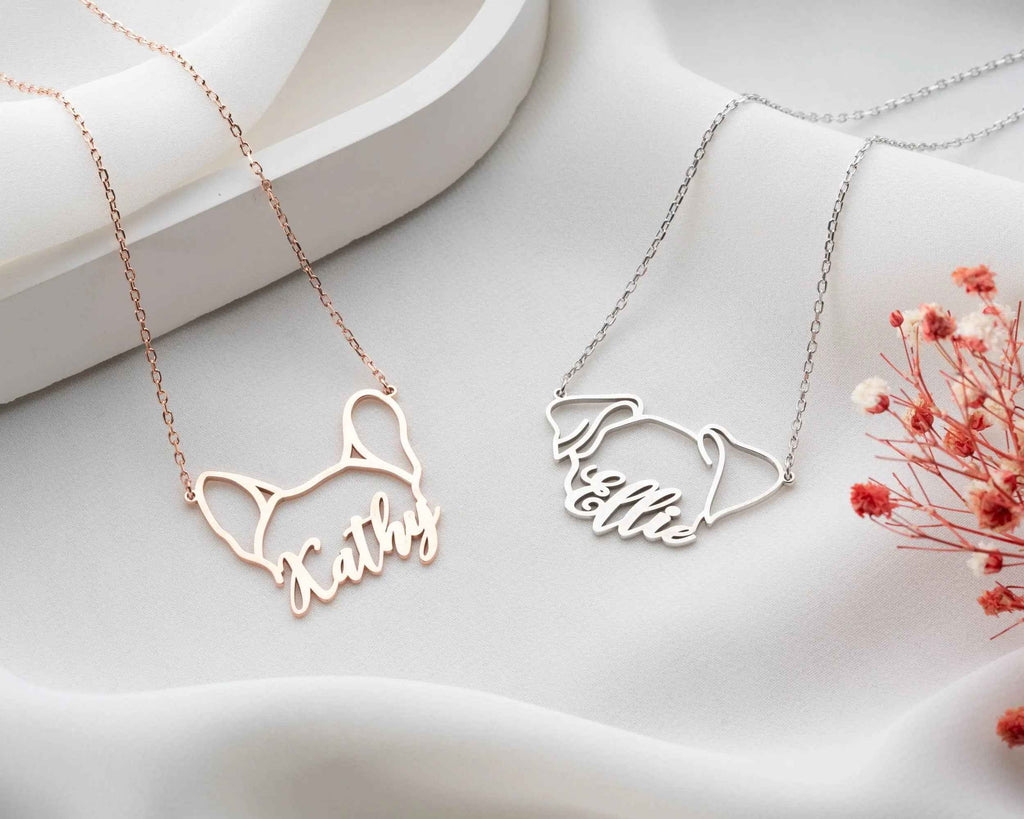 Personalized Dog Name Necklace: Sterling Silver Custom Pet Pendant