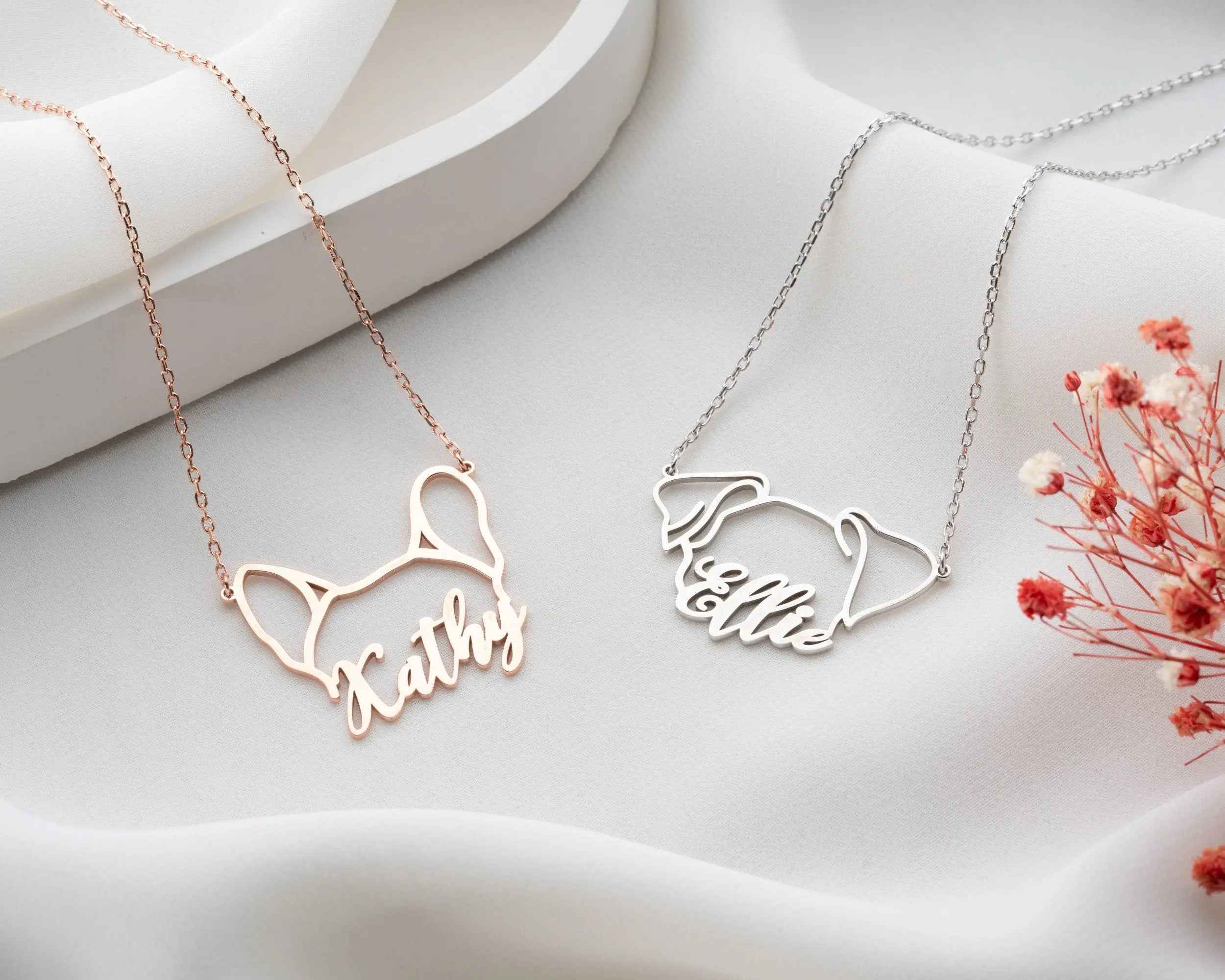 Personalized Dog Name Necklace: Sterling Silver Custom Pet Pendant