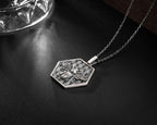 Sterling Silver Honeycomb Bee Pendant Necklace