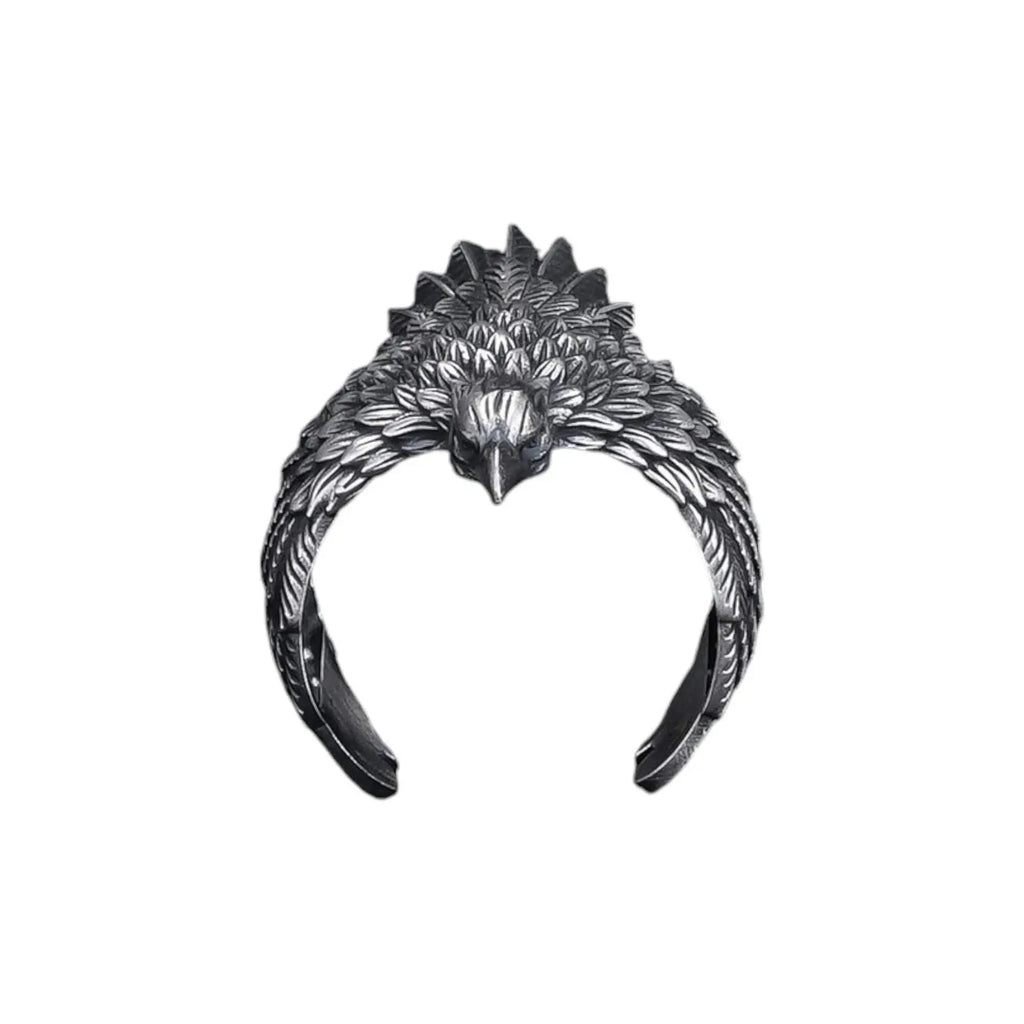 Sterling Silver American Eagle Ring: Oxidized 925 Silver Band   Charmora Jewelry