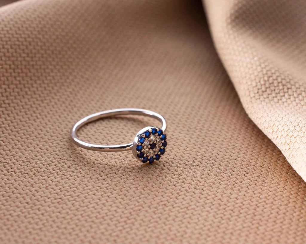 Sterling Silver Evil Eye Ring: Women's Protection Jewelry