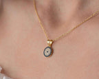 Sterling Silver Blue Evil Eye Necklace: Gold Protection Charm